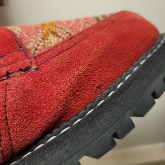 CAT Walking Machines Women's Utility Yoann Aztec Leather Boots Size 9 Red - Picture 12 of 12